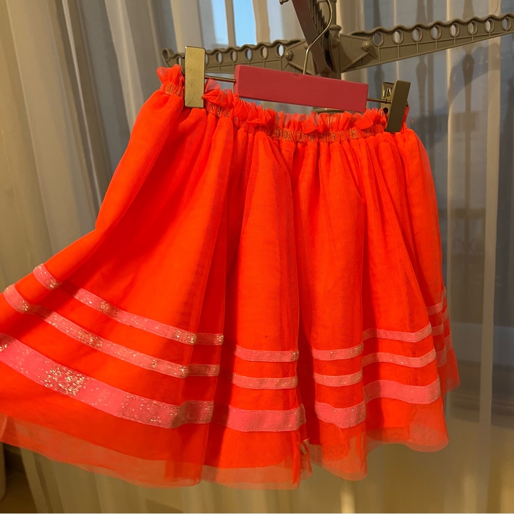Billieblush Orange Skater Mini Skirt